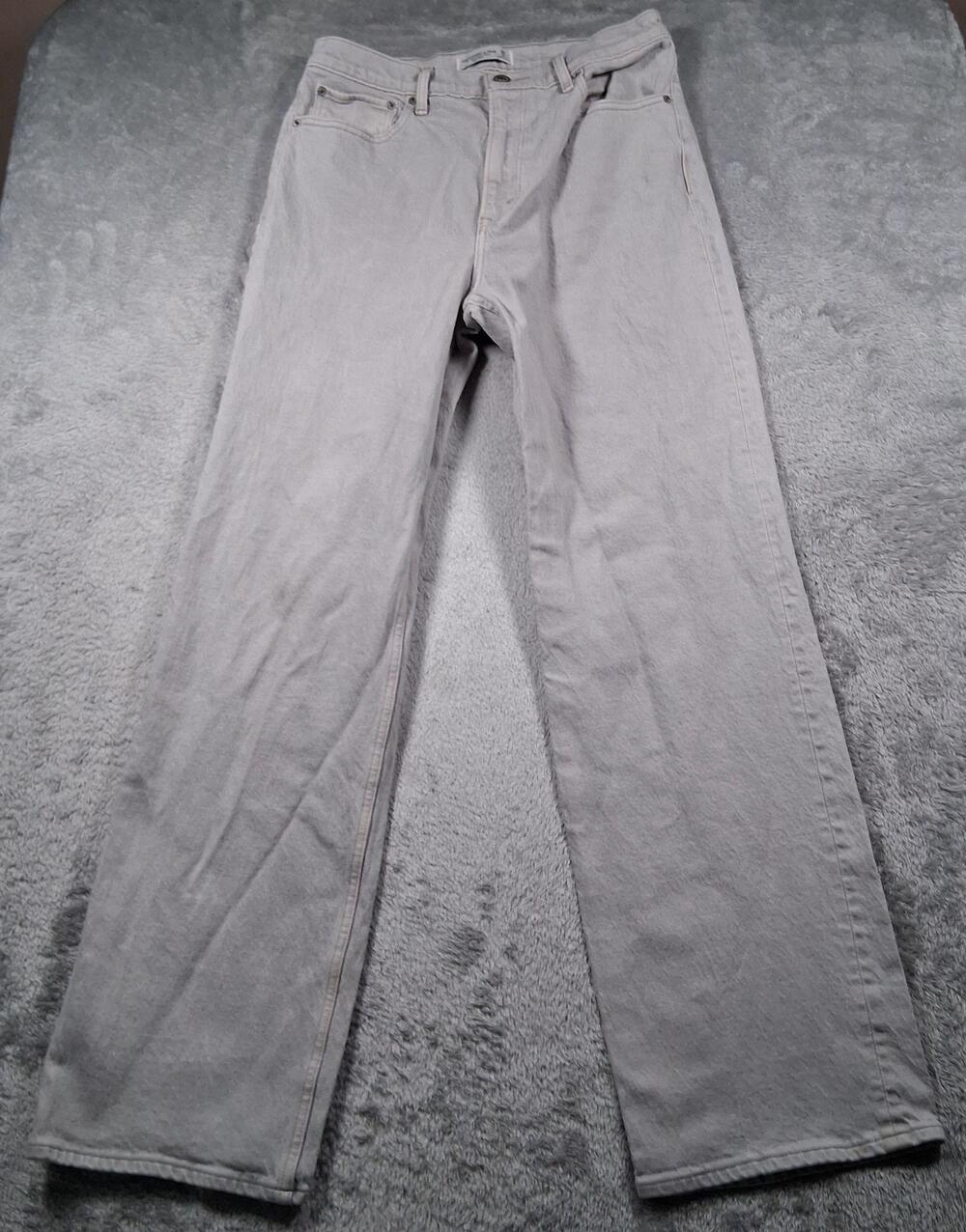 Abercrombie & Fitch 90s Relaxed Jeans Womens 8L 29 Tall Gray High Rise Straight